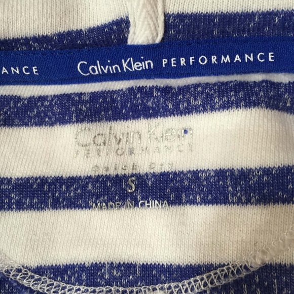 Calvin Klein Performance Blue White Hooded Top S - Picture 6 of 8